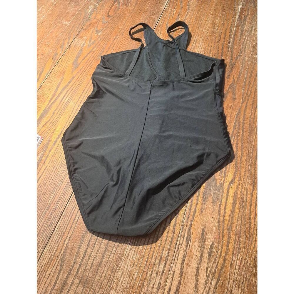 Size 12 Bleu Rod Beattie Black Mesh Criss Cross Front Swimsuit Bathing Suit - Picture 5 of 5